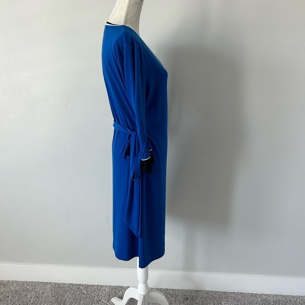 Ellen Tracy Blue Wrap Dress - Picture 2 of 12